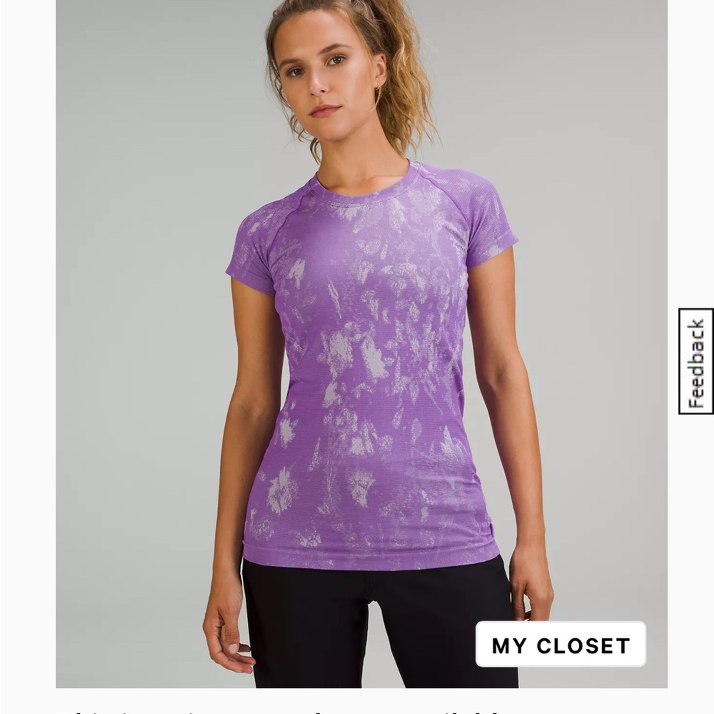 Lulumeon swiftly tech Purple Women's Top size 6